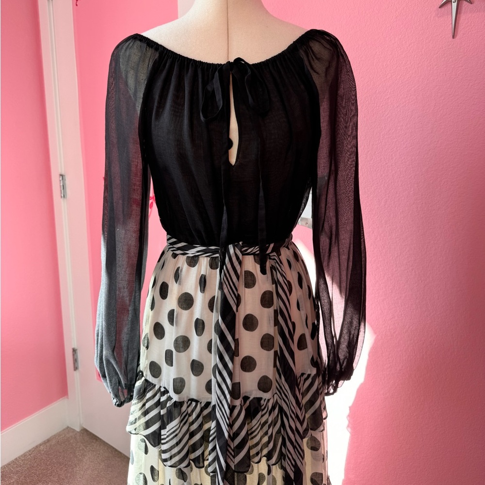 Vintage 1960s Jack Bryan Polka Dot Maxi Dress Size Small